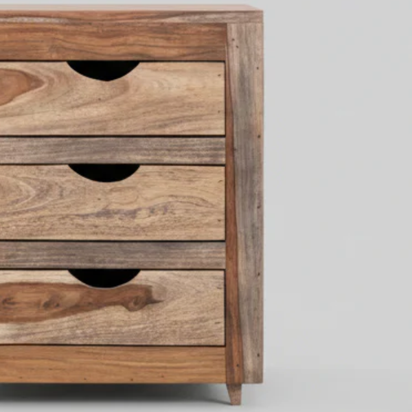 HamburgSolid Wood 3 Drawer Bedside Table