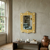 Bone Inlay Striking Hanging Mirror - Yellow Finish