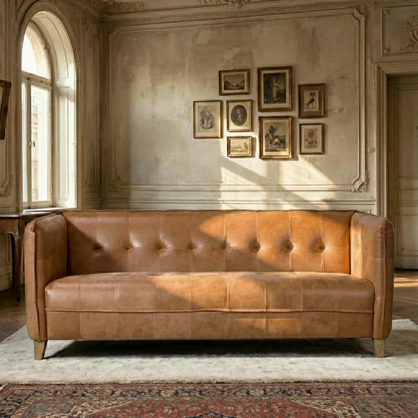 Hemel Leather Chesterfield 3- Seater Sofa