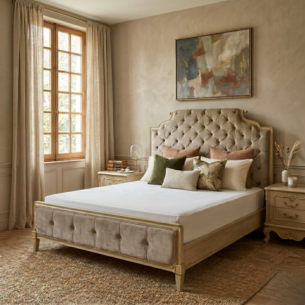 Hermanus Solid Wood Upholstered Bed- All Sizes 