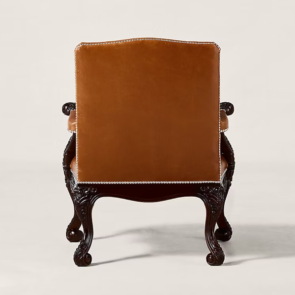 Herning Solid Wood & Leather armchair with armrests