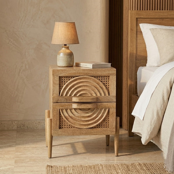 Hobart Rattan Bedside Table - READY TO SHIP