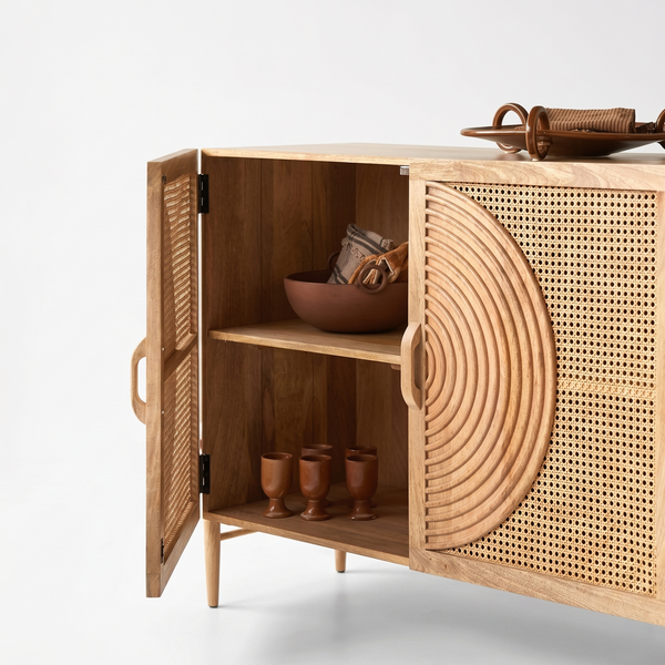 Hobart Rattan Crockery Unit - READY TO SHIP