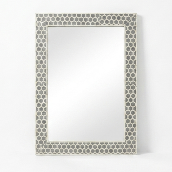 Honeycomb Wall Modern Mirror - Black Color