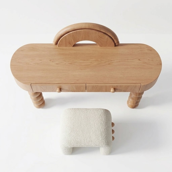 Horsens Solid Wood Dressing Table & Stool