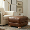 Huston Leather Ottoman In Brown