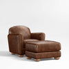 Huston Leather Ottoman In Brown
