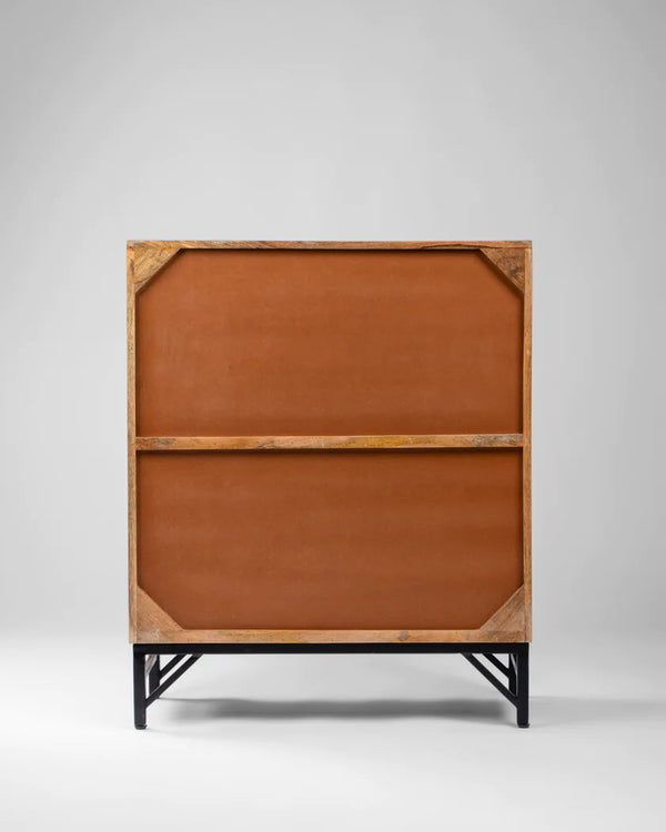 Modern Rattan Mango Solid Wood Natural Finish Sideboard