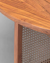 Solid Wood Rattan Coffee Table - Natural Finish