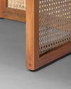 Solid Wood Rattan Coffee Table - Natural Finish