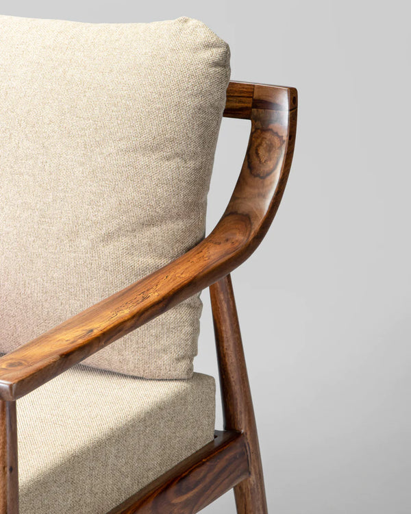 Classic Wooden Outdoor Chair - Brown Finish