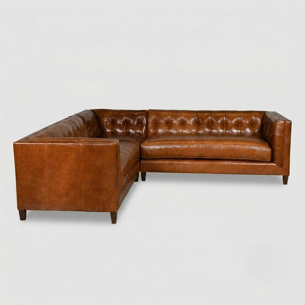 Imperatriz Solid Wood Leather Sectional Sofa