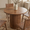 Indie Teakwood 4 Seater Round Dining Table Set