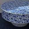 Indigo Floral Acrylic Inlay Round Coffee Table
