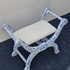 Indigo Roman Style Acrylic Inlay Ottoman
