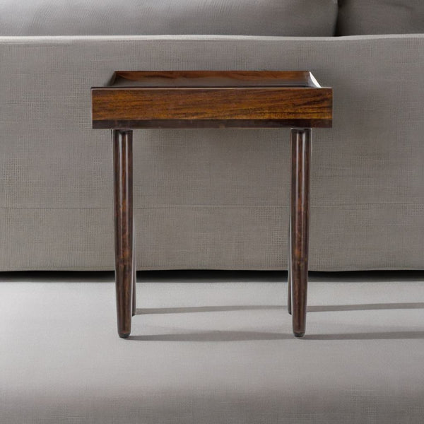 Irvine Sheesham Wood End Table - Brown Finish