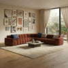 Itacoatiara Solid Wood Linen Sectional Sofa 