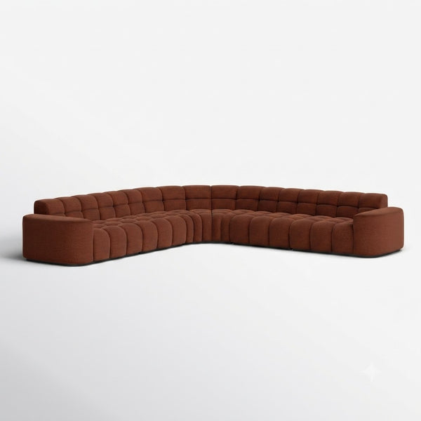 Itacoatiara Solid Wood Linen Sectional Sofa