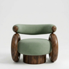 Itaugua Solid Wood & VelvetAccent Chair