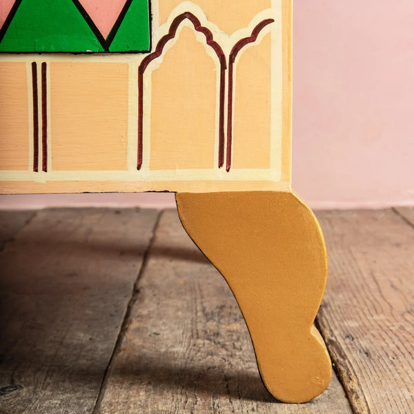 Jaipur Style Wooden Hand Painted Cabinet for Bedside