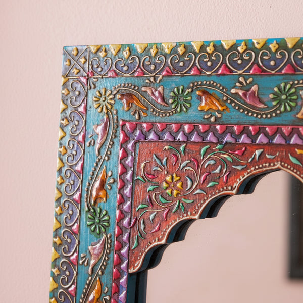 Jaipuri Handpanited and Handcarved Mirror Frame