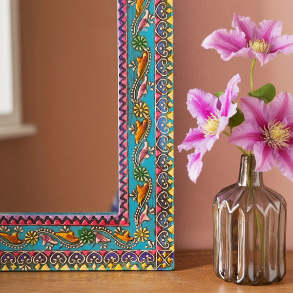 Jaipuri Handpanited and Handcarved Mirror Frame