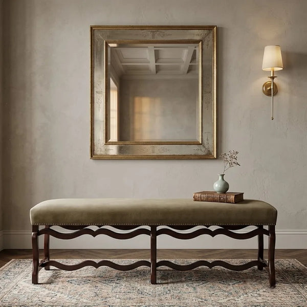 Joensuu Solid Wood Upholstered Bench