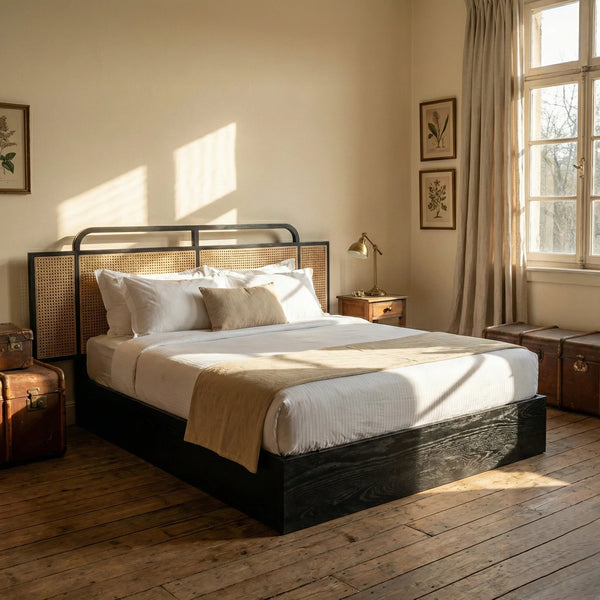 Joliet Solid Wood Cane Bed - All Sizes