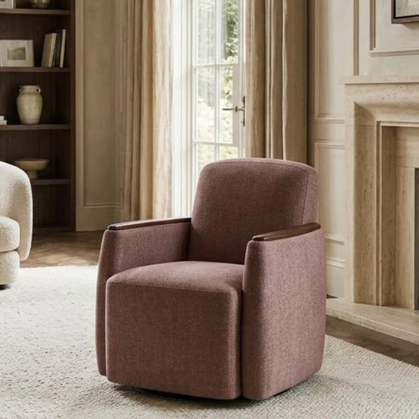 Joliet Solid Wood Swivel Accent Chair