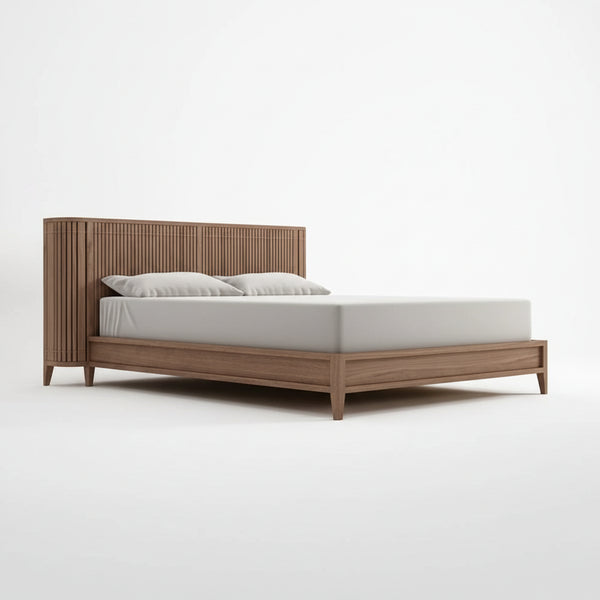 Juniper Fluted Bed With Headboard Storage- All Sizes