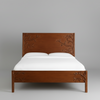 Kent Hand Carved Bed In Walnut Finish-King Size