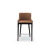 Kilbride High Upholstered Teakwood stool with back