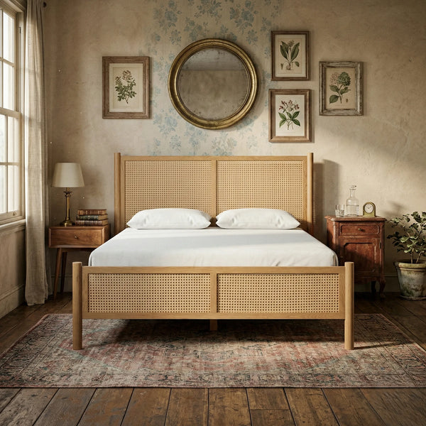 Killeen Solid Wood Cane Bed-All Sizes