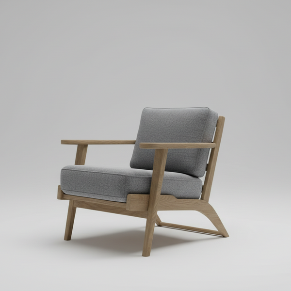 Kilmore Acacia Wood Upholstered Arm Chair