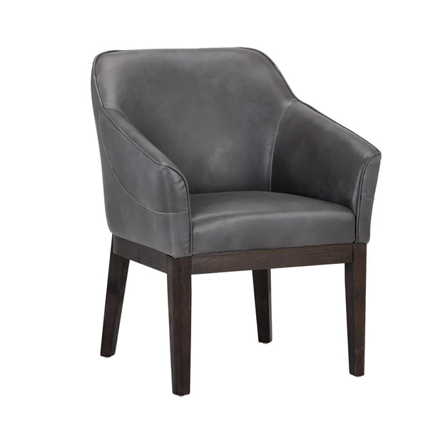 Kingaroy Solid Wood Leather Arm Chair