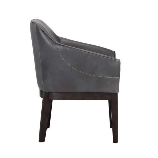 Kingaroy Solid Wood Leather Arm Chair