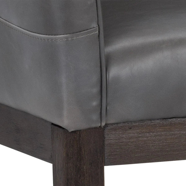 Kingaroy Solid Wood Leather Arm Chair