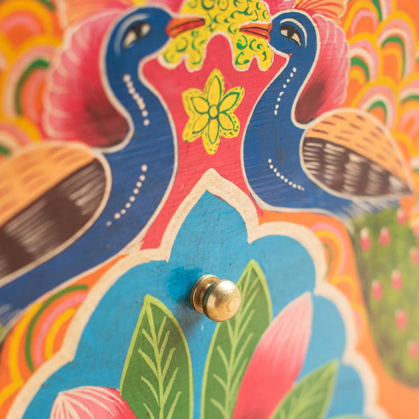 Kishangarh Mango Wood Hand Painted Bedside Cabinet