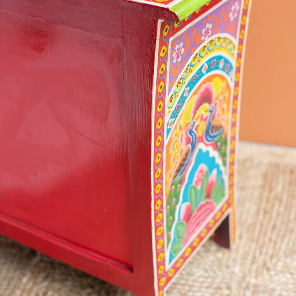 Kishangarh Mango Wood Hand Painted Bedside Cabinet