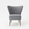 Ladybrand Solid Sheesham Wood and Fabric Accent Chair