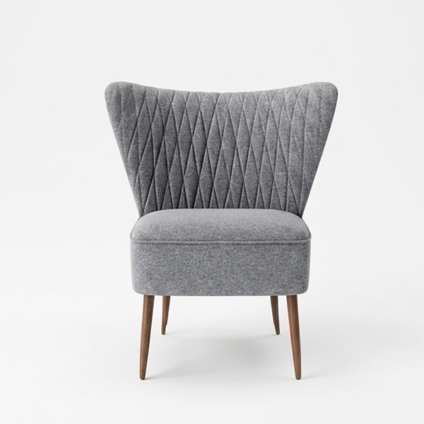 Ladybrand Solid Sheesham Wood and Fabric Accent Chair