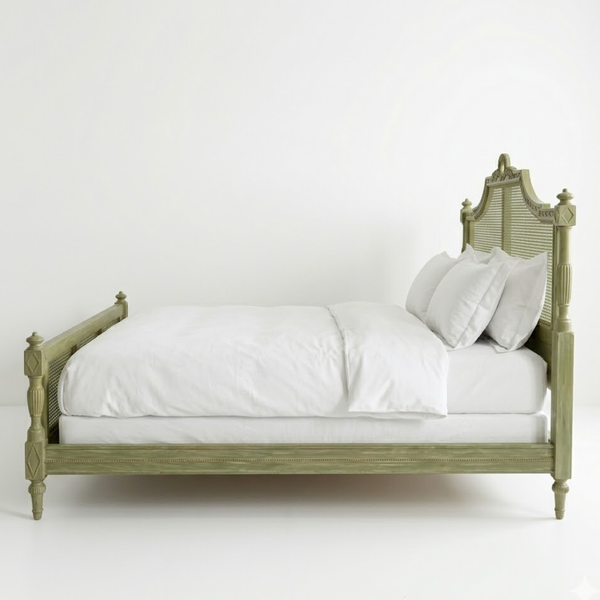 Ladysmith Solid Wood Rattan Bed -All Sizes
