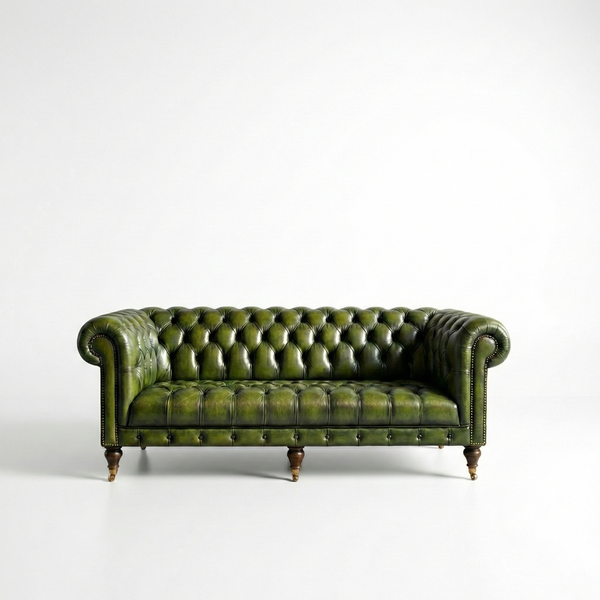 Lamar Chesterfield 3- Seater Leather Sofa