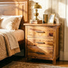 Lancaster Sheesham Wood Bedside Table With 3 Drawer