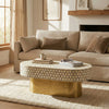 LaramieBone Inlay Oval Coffee Table