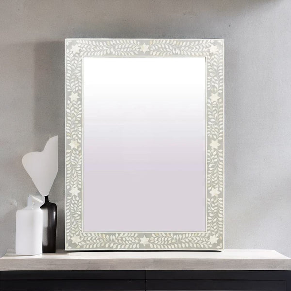 Rectangular Large Floral Wall Mirror Decor | Living Room Decor