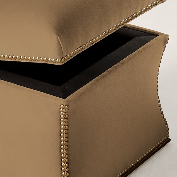 Larissa Solid Wood Fabric Ottoman With Storage