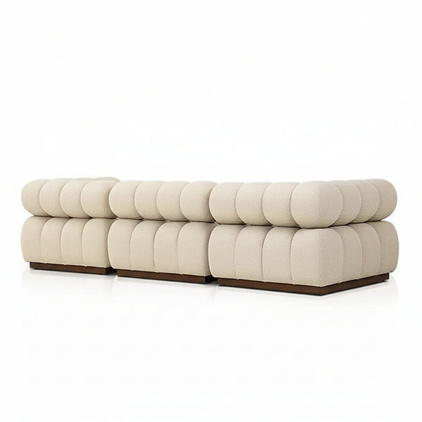 Lave 3 Seater Boucle Sofa - White Finish