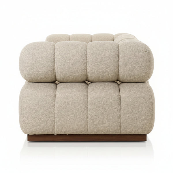 Lave 3 Seater Boucle Sofa - White Finish