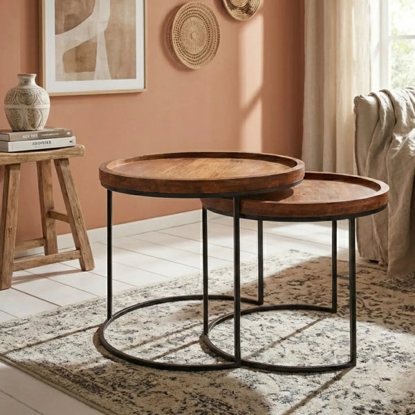 Layton Sheesham Wood Nested Side Table